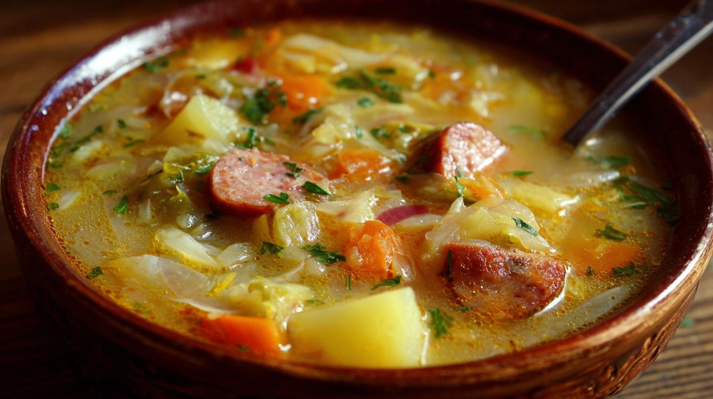 Zelňačka s klobásou a bramborami – vydatná polévka na podzim. Varianty a jak ušetřit