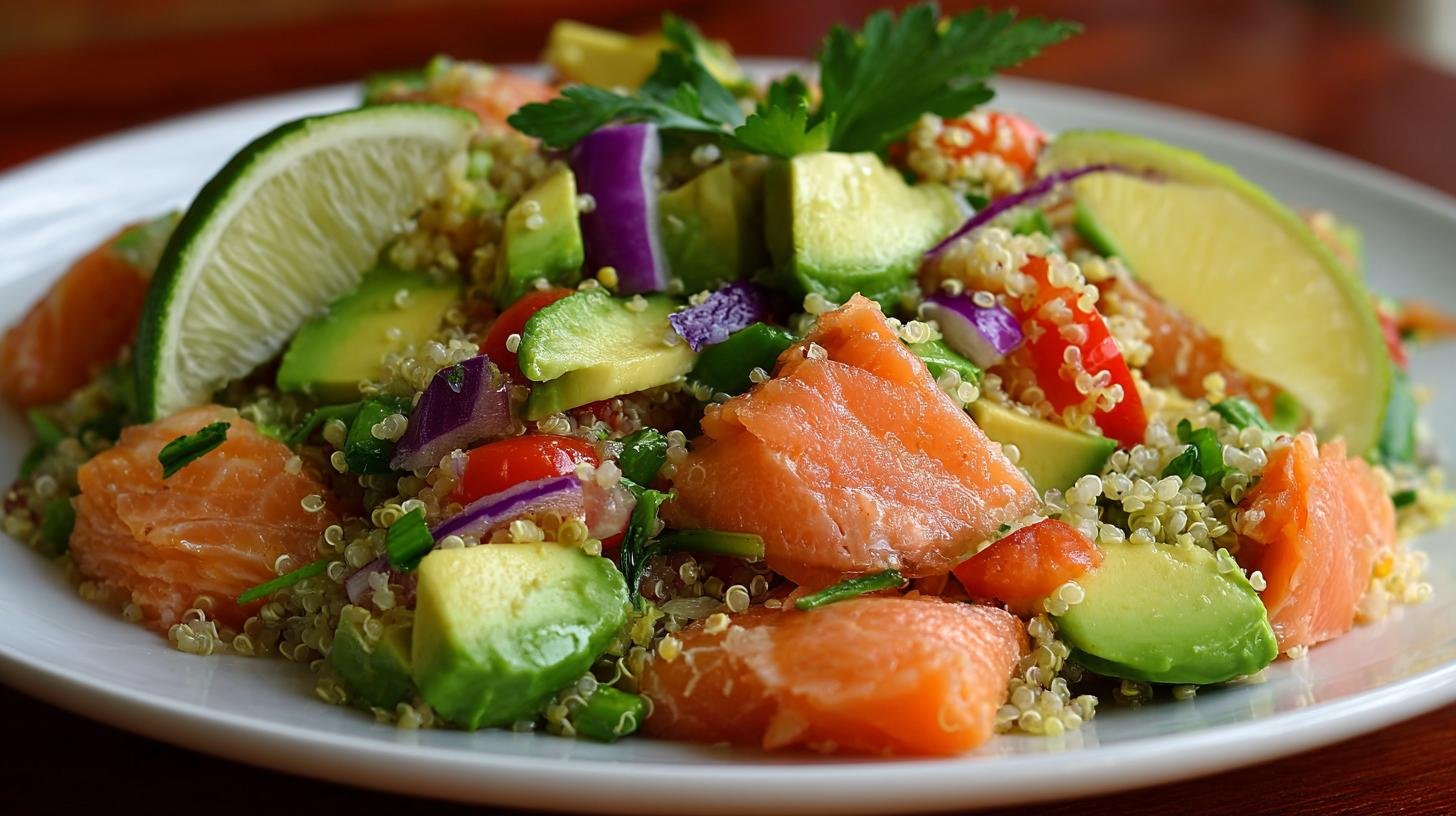 Avokádo, quinoa a losos: Geniální salát pro dokonalý detox a hubnutí – recept za 15 minut