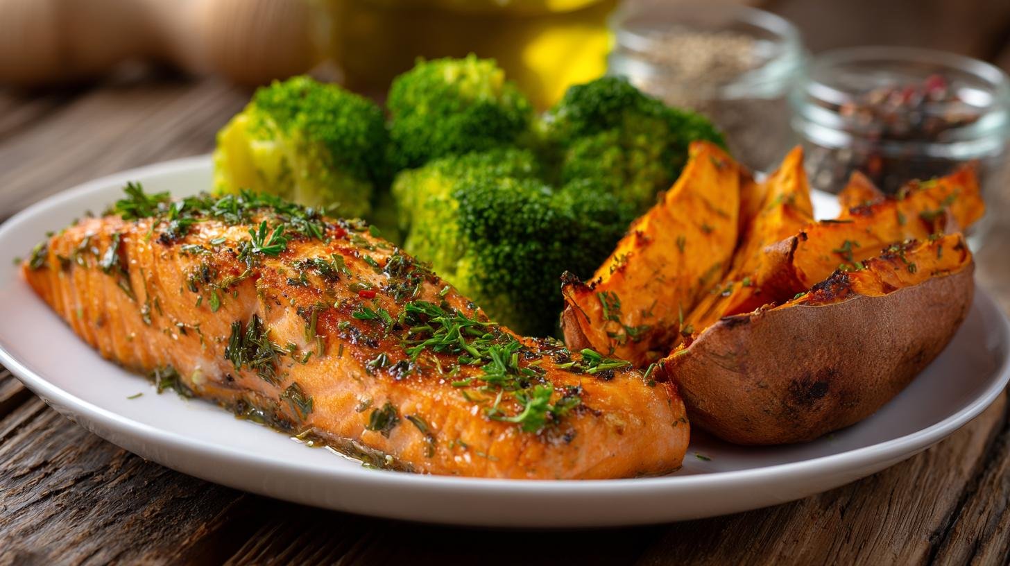 Zapečený losos, batáty a brokolice: Levná večeře plná vitamínů. Proč to dává smysl