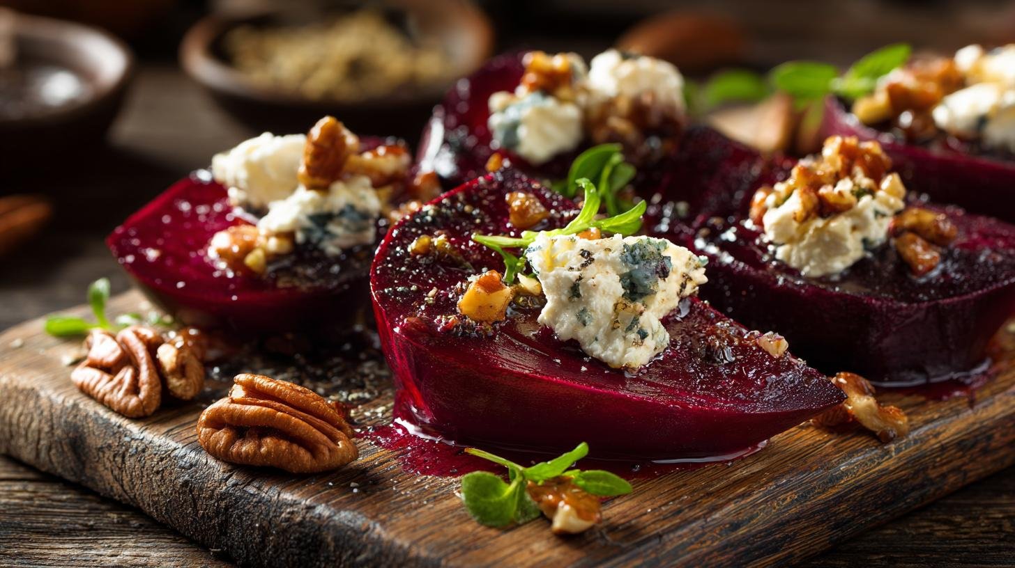 Pečená červená řepa s kozím sýrem a ořechy – jednoduchý recept. Seznam surovin