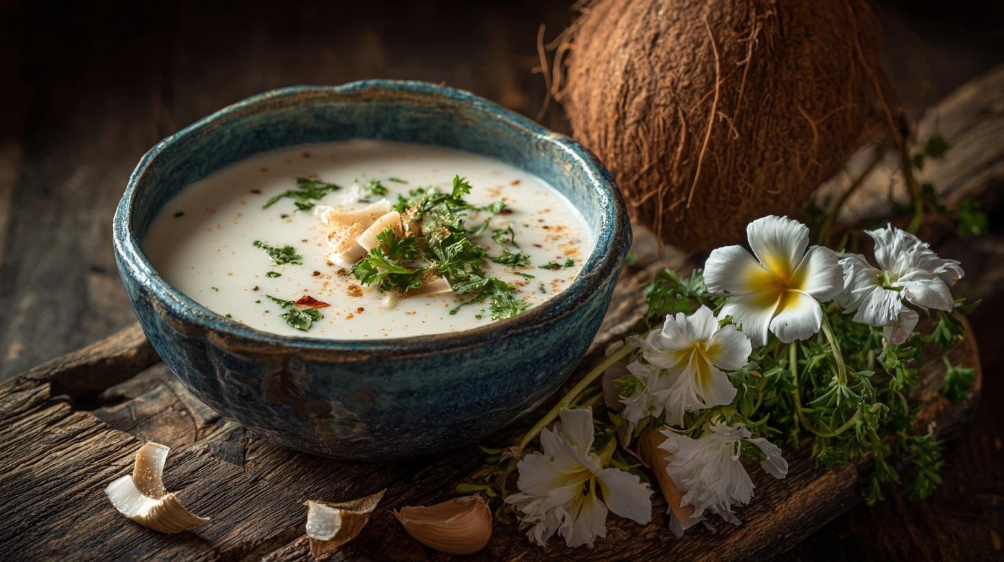 Kokosové mléko v tradičních polévkách – recept na netradiční kulajdu. Servírování a skladování Kokosové mléko v tradičních polévkách – recept na netradiční kulajdu. Servírování a skladování