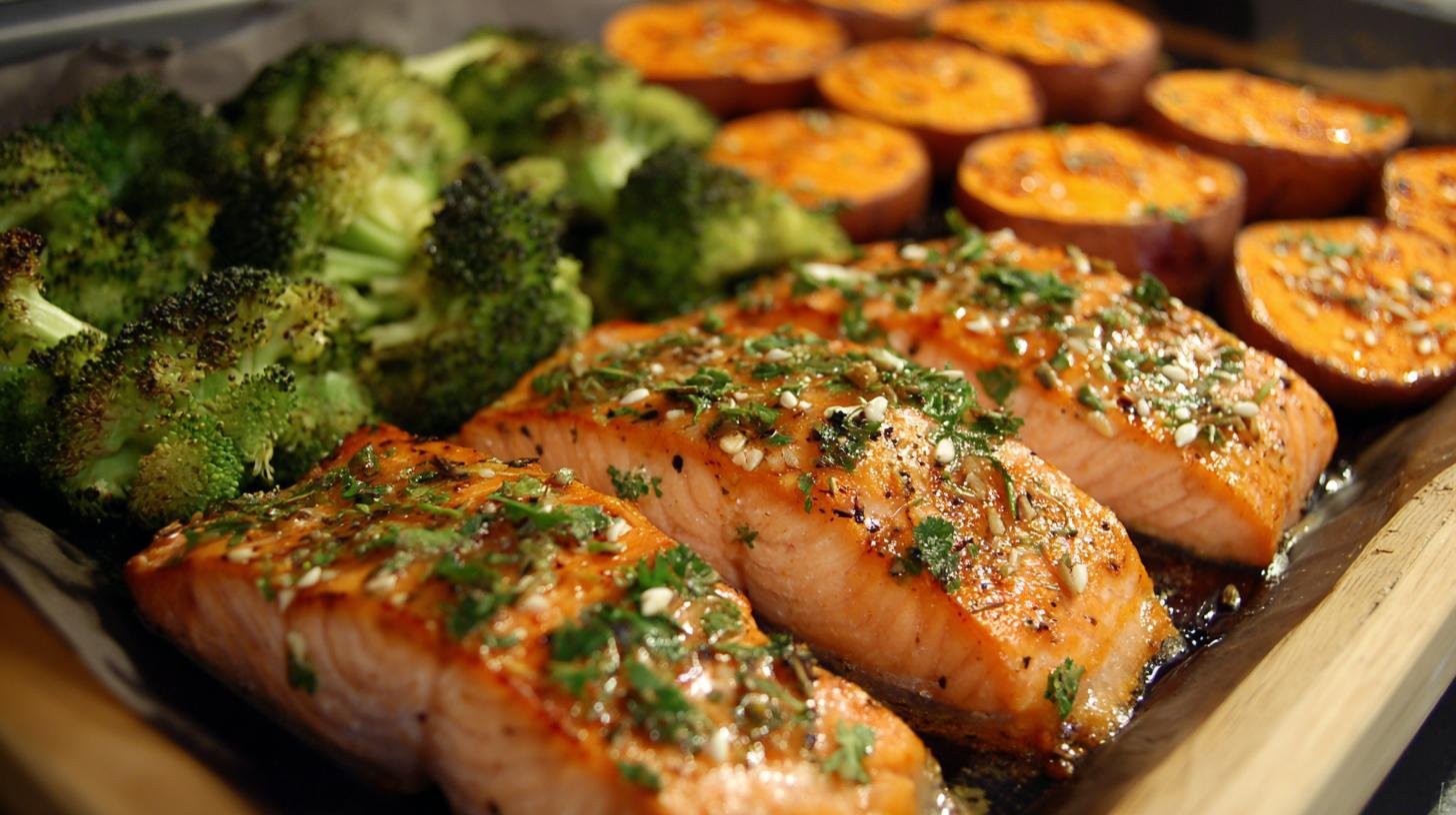 Zapečený losos, batáty a brokolice: Levná večeře plná vitamínů. Tipy pro úsporu a variace