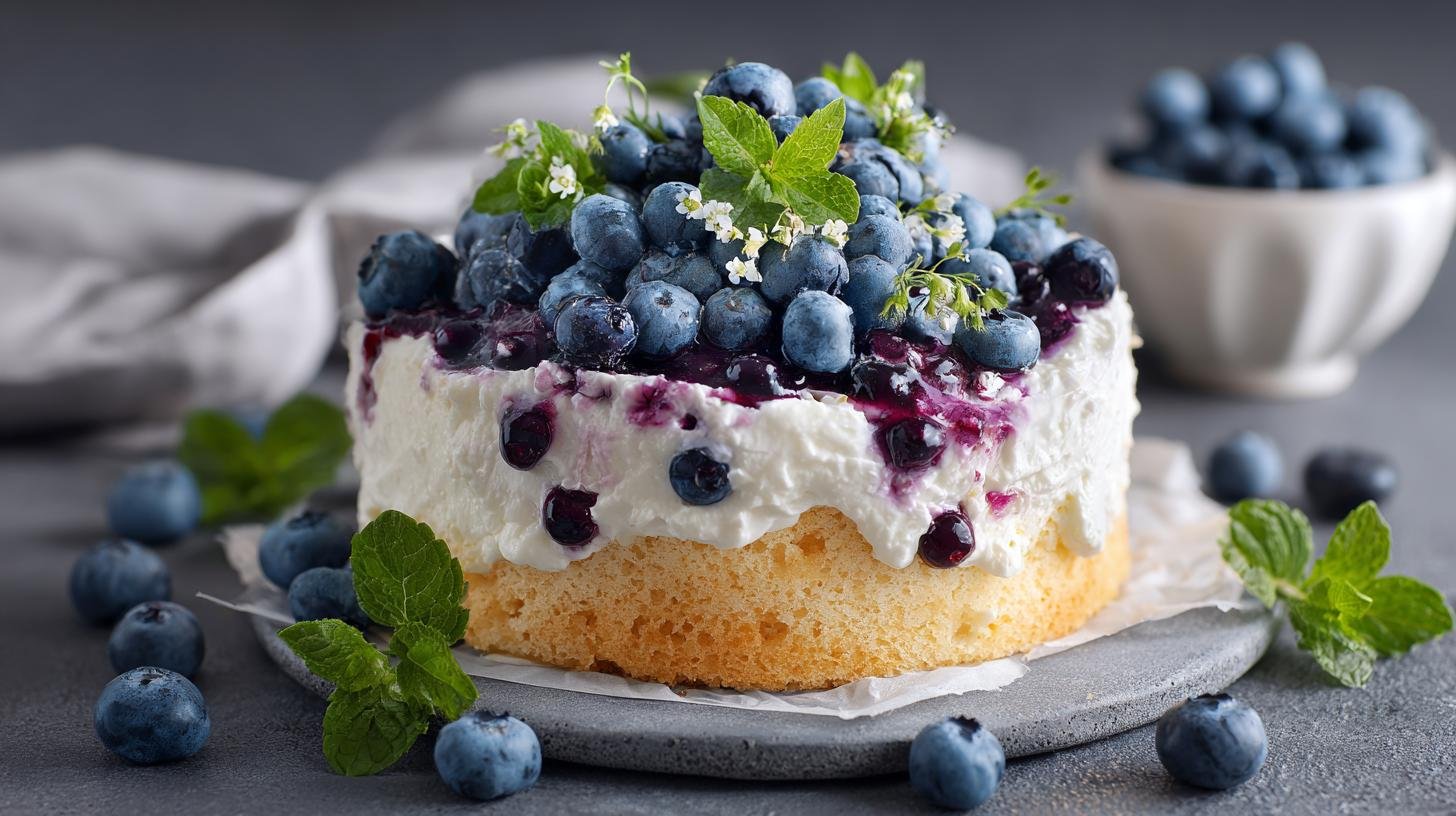 Studený piškotový dort s tvarohem a borůvkami bez námahy. Proč si ho zamilujete Studený piškotový dort s tvarohem a borůvkami bez námahy. Proč si ho zamilujete