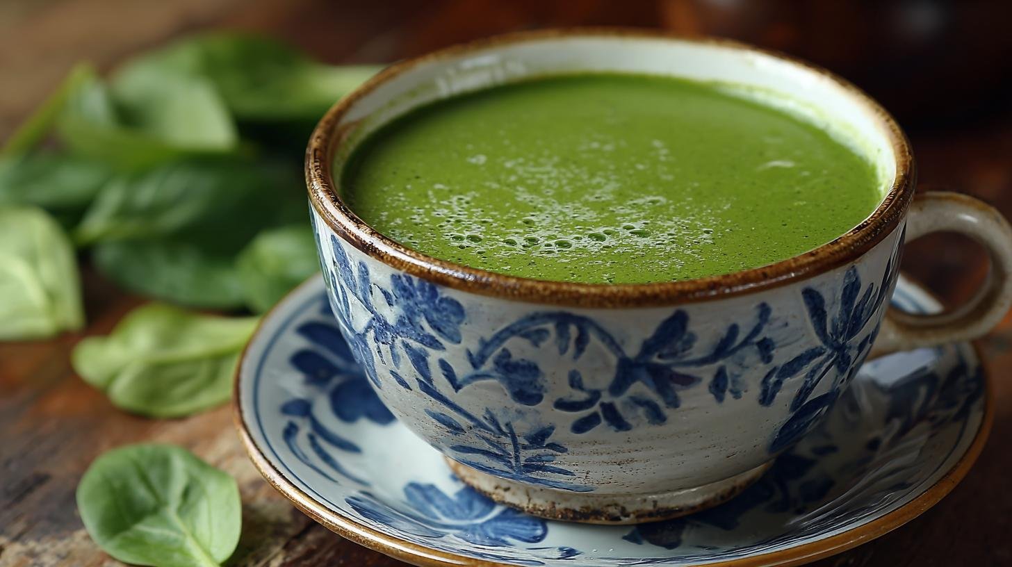 Špenátová polévka s bramborami a moukou správně hladká