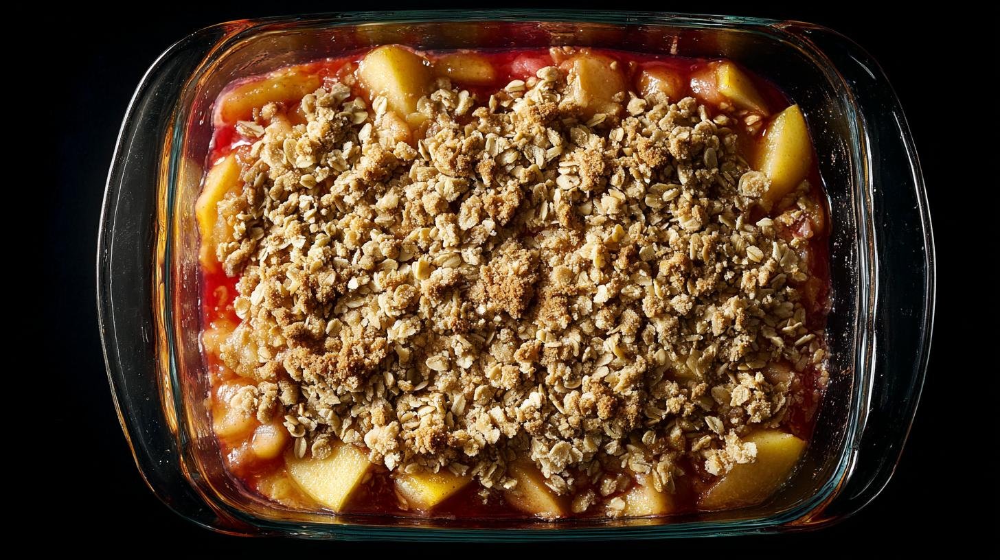 Rychlý ovocný crumble s jablky a ovesnými vločkami. Postup krok za krokem