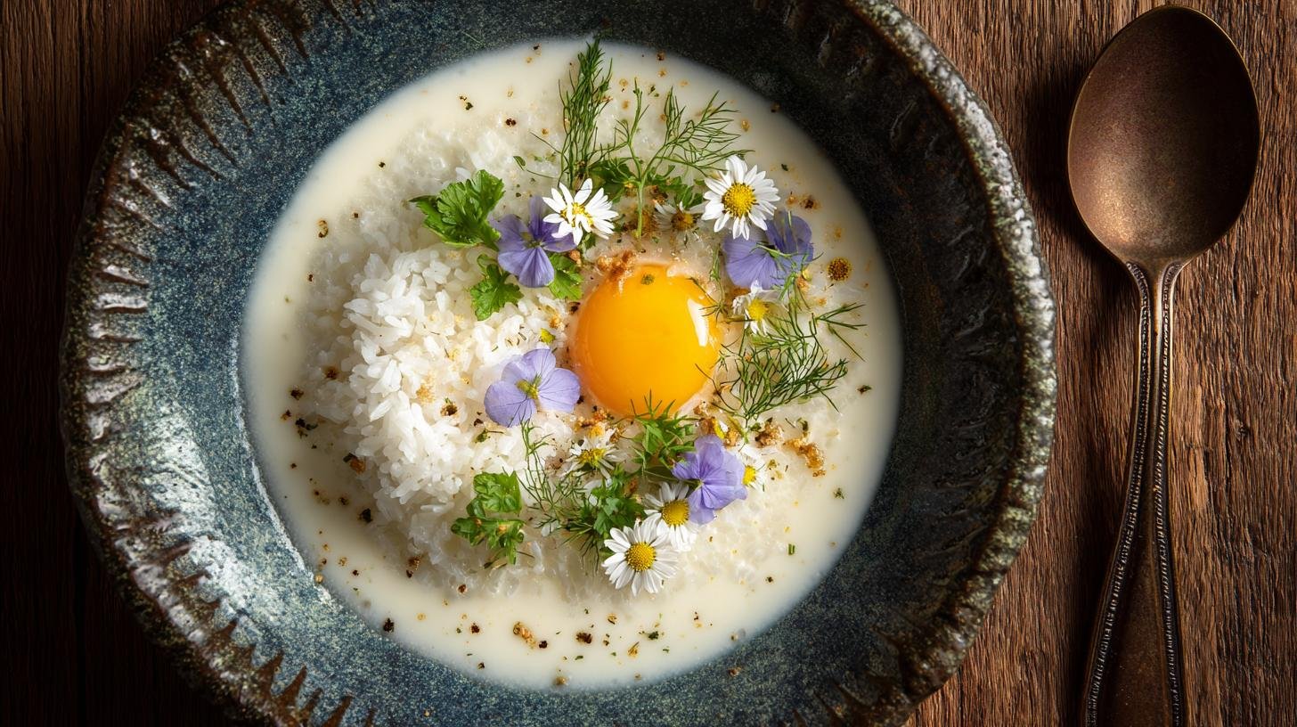 Smetanová polévka s rýží a tvarohem jako teplá volba 1 Smetanová polévka s rýží a tvarohem jako teplá volba