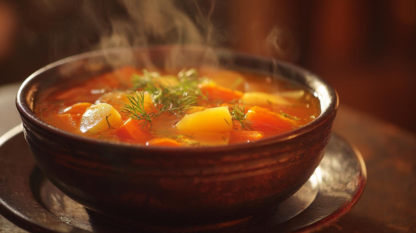 Hřejivá zeleninová polévka s mrkví a bramborami