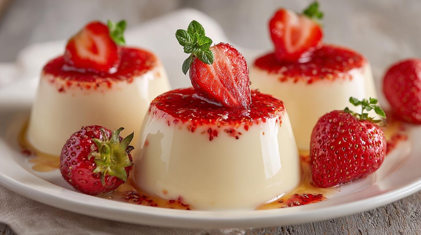 Smetanový panna cotta dezert s vanilkou a jahodami pro každý den. Varianty a praktické využití Smetanový panna cotta dezert s vanilkou a jahodami pro každý den. Varianty a praktické využití
