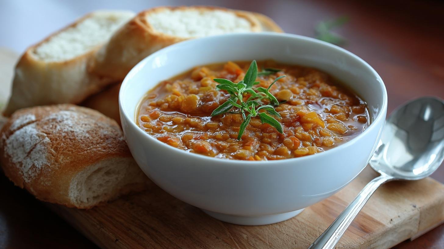 Hustá čočková polévka s cibulkou a česnekem. Proč si ji zamilujete