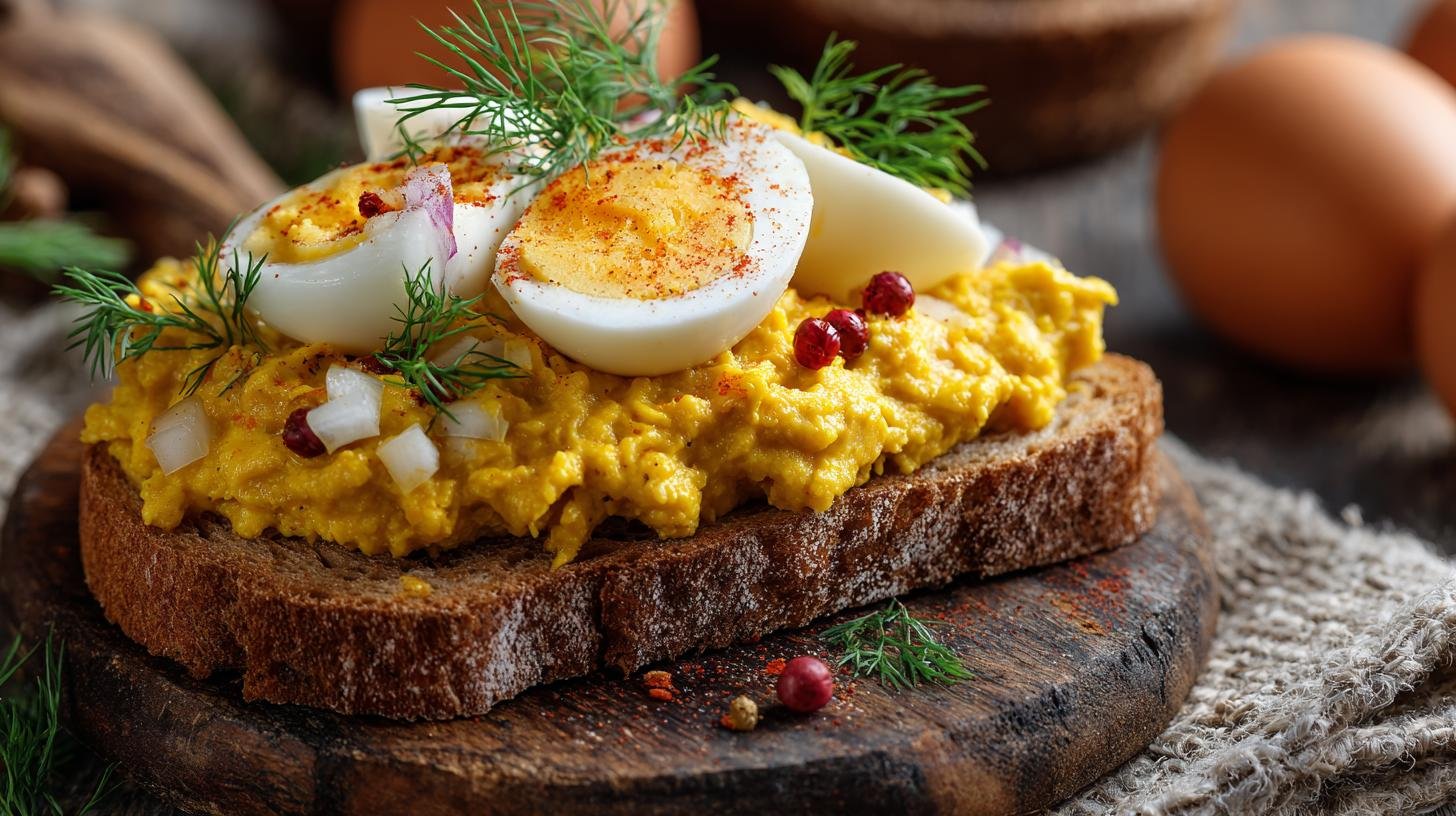 Pikantní vajíčková pomazánka s hořčicí a cibulí 8 Pikantní vajíčková pomazánka s hořčicí a cibulí