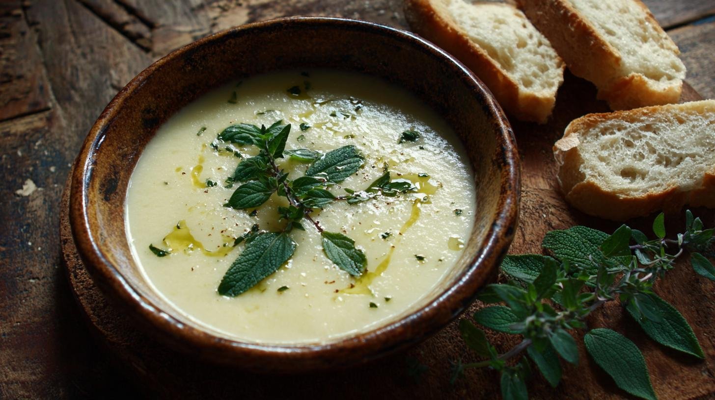 Krémová česnečka s bramborami a majoránkou bez mouky 1 Krémová česnečka s bramborami a majoránkou bez mouky