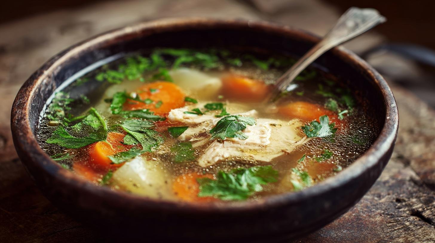 Vývarová polévka s kuřetem a kořenovou zeleninou. Co koupit a jak ušetřit Vývarová polévka s kuřetem a kořenovou zeleninou. Co koupit a jak ušetřit