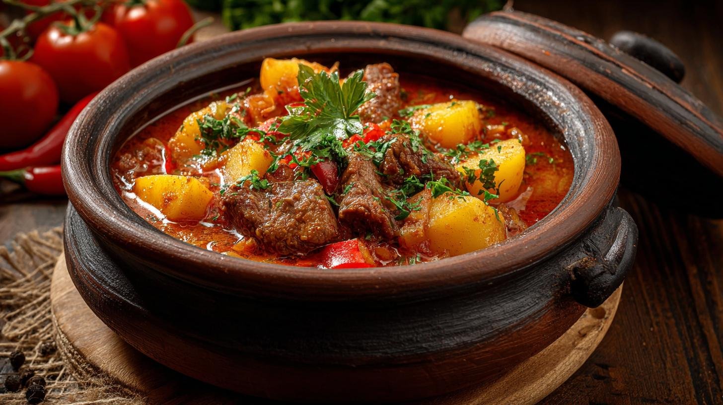 Guláš s bramborami a cibulí správně hustý pokaždé. Ingredience a základ Guláš s bramborami a cibulí správně hustý pokaždé. Ingredience a základ