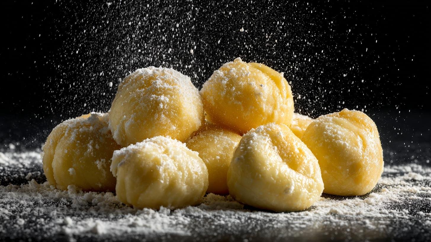 Správně měkké bramborové knedlíky s máslem a moukou