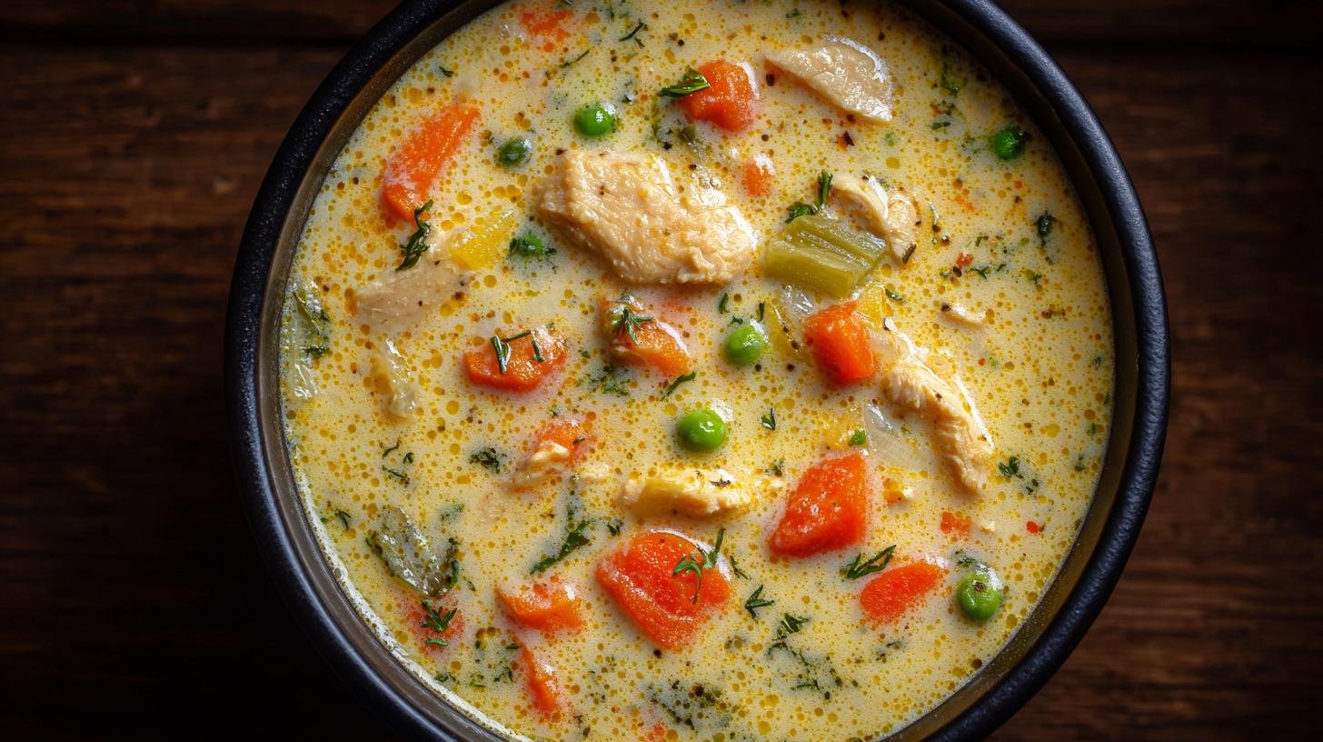 Kuřecí polévka se smetanou a zeleninou bez běžných chyb 1 Kuřecí polévka se smetanou a zeleninou bez běžných chyb