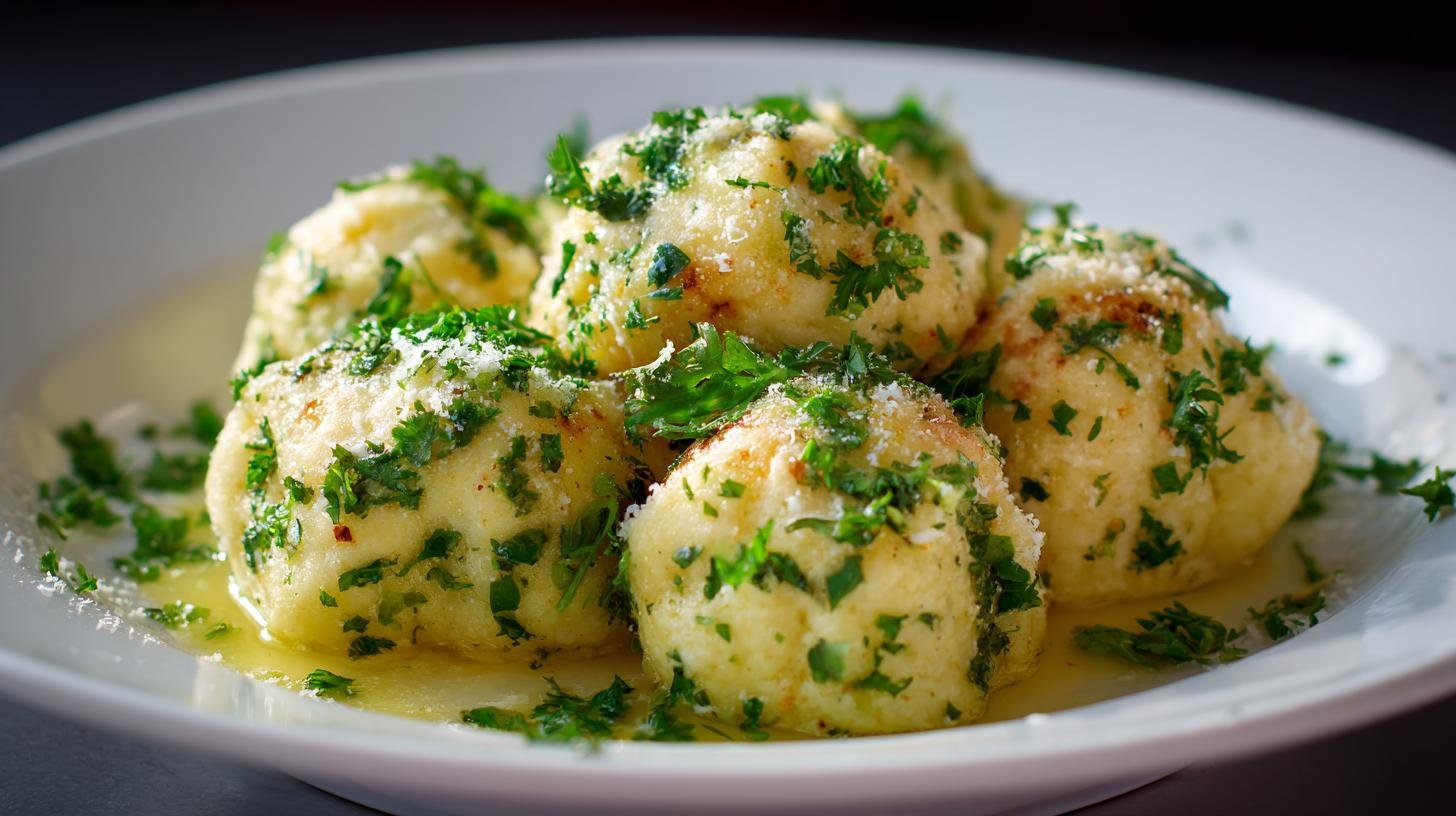 Křehké houskové knedlíky s máslem a petrželí pro jistý výsledek