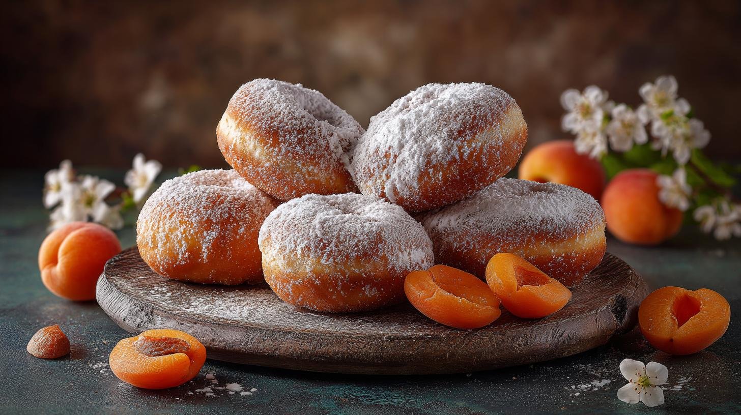 Jemné koblihy s meruňkami a cukrovou krustou bez smažení 1 Jemné koblihy s meruňkami a cukrovou krustou bez smažení