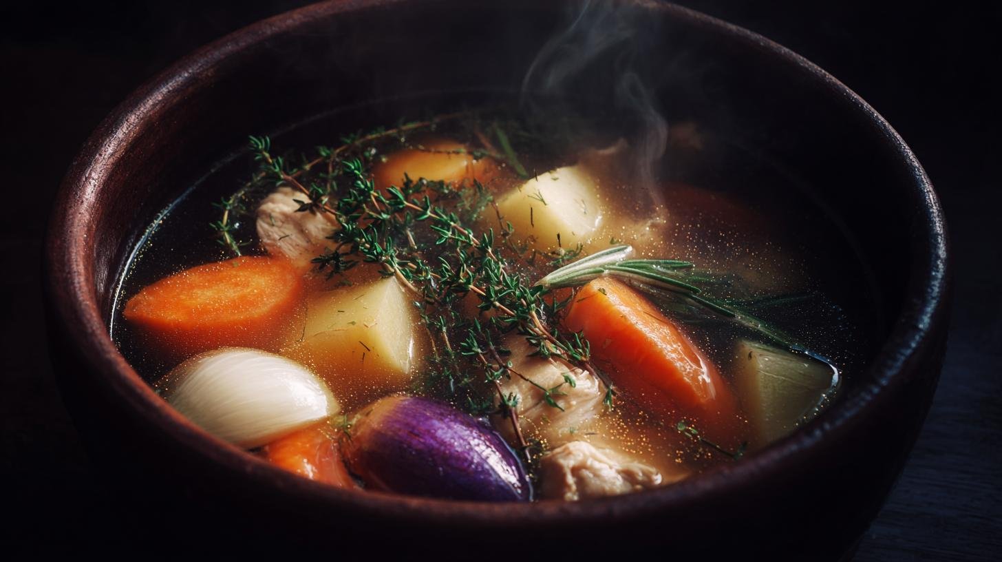 Vývarová polévka s kuřetem a kořenovou zeleninou 1 Vývarová polévka s kuřetem a kořenovou zeleninou