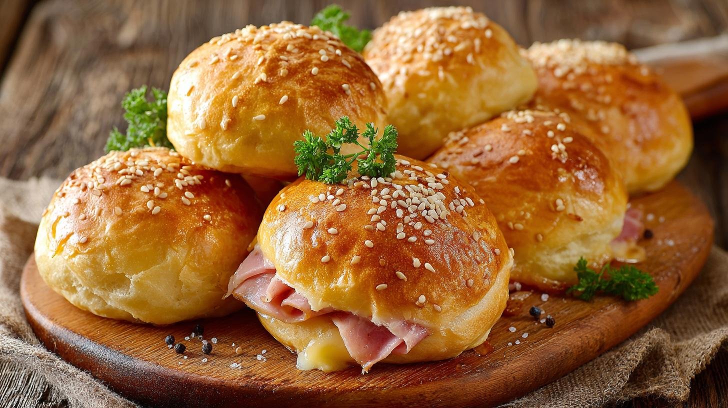 Kynuté záviny se šunkou a sýrem pro rychlou večeři. Ingredience a rychlý nákup Kynuté záviny se šunkou a sýrem pro rychlou večeři. Ingredience a rychlý nákup