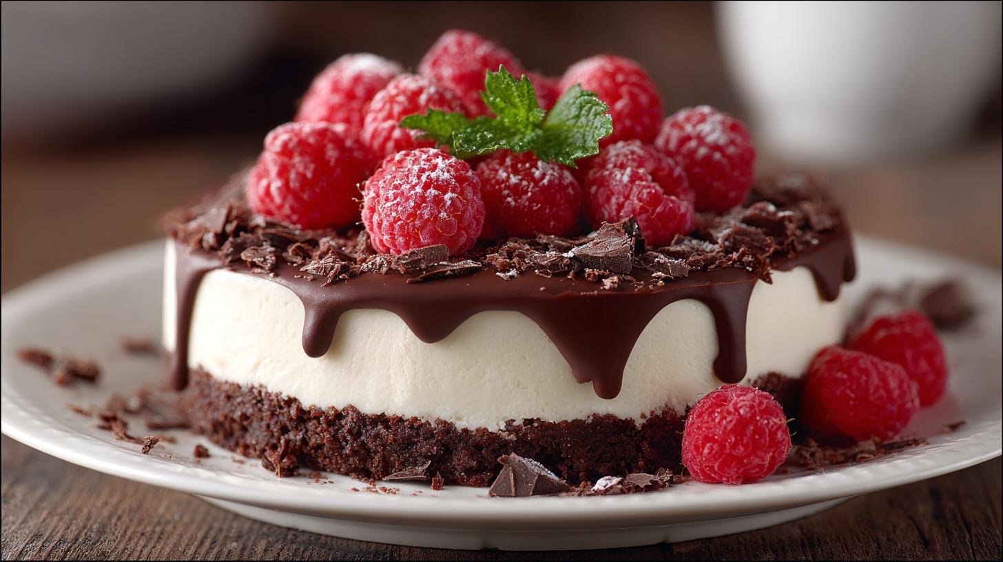 Krémový cheesecake s čokoládou a malinami bez pečení. Co připravit a jak ušetříte