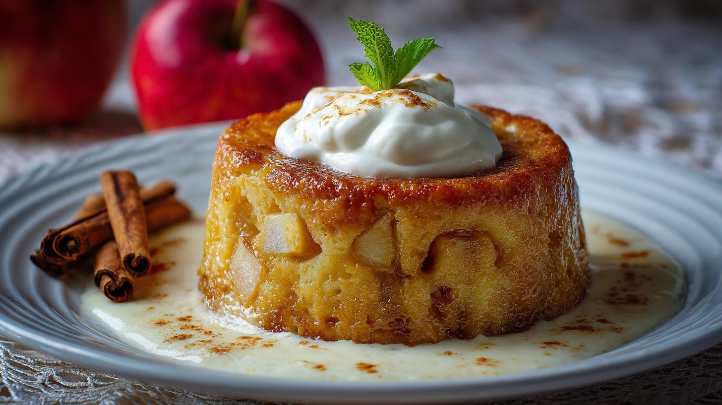 Jablečný pudink se smetanou bez zbytečné sladkosti