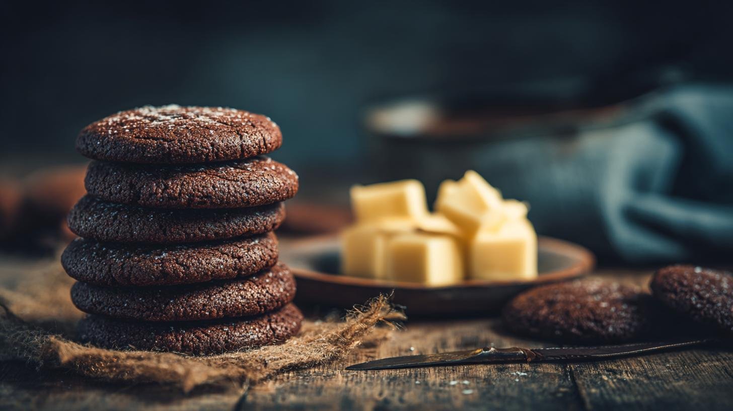 Křehké kakaové sušenky s máslem pro rychlý dezert