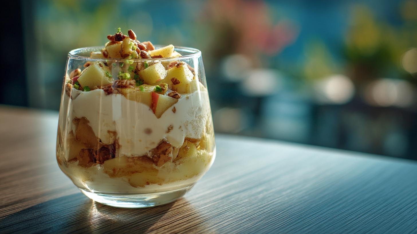 Tentokrát jinak: tvarohový dezert s jablky na studeno