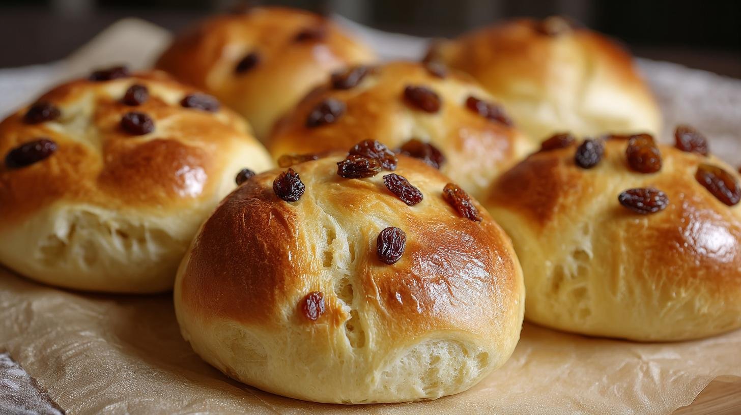 Jednoduché kynuté bochánky s medem a rozinkami bez zbytečné práce 1 Jednoduché kynuté bochánky s medem a rozinkami bez zbytečné práce