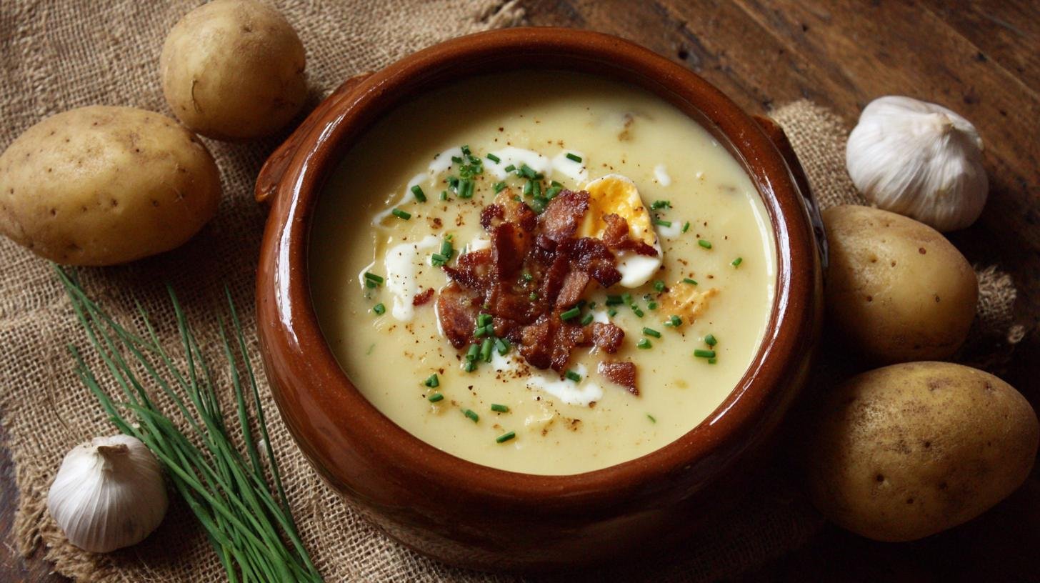 Levná polévka z brambor a mouky pro každodenní vaření