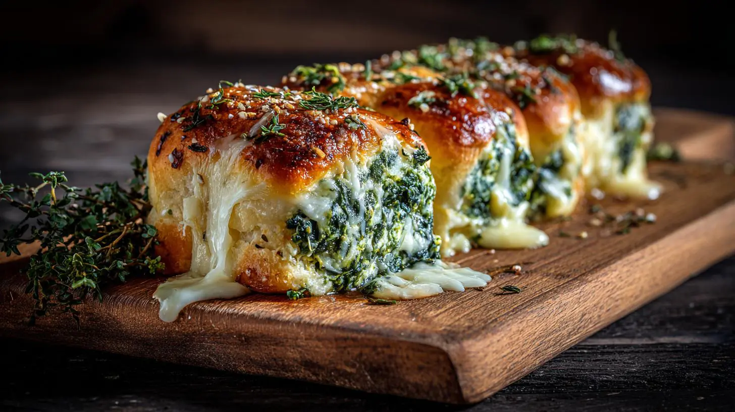 Plněné rohlíčky se sýrem a špenátem jako úsporné jídlo. Krátký postup a malé tajemství pro lepší chuť