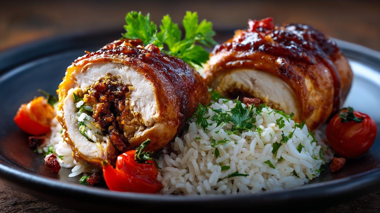 Šťavnaté kuřecí rolky s rýží a jistým výsledkem