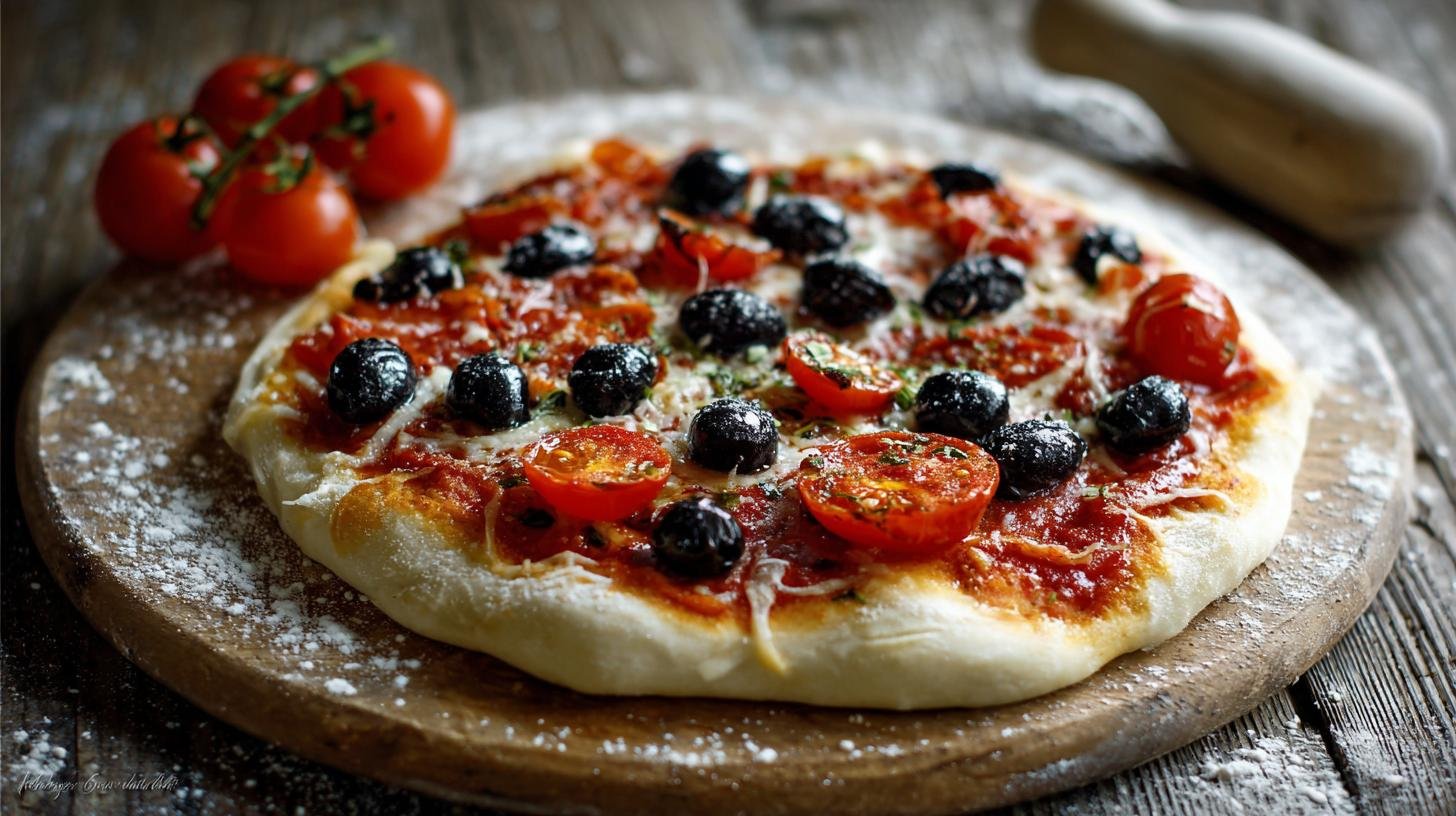 Těsto na pizzu s rajčaty a olivami za pár minut. Co dělá recept výjimečným Těsto na pizzu s rajčaty a olivami za pár minut. Co dělá recept výjimečným