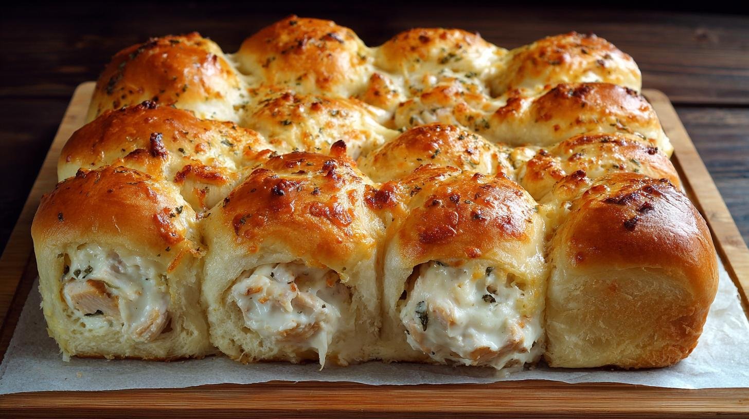 Rohlíky s kuřecím masem a smetanou správně nadýchané. Náplň a pečení tak, aby zůstala krémová Rohlíky s kuřecím masem a smetanou správně nadýchané. Náplň a pečení tak, aby zůstala krémová