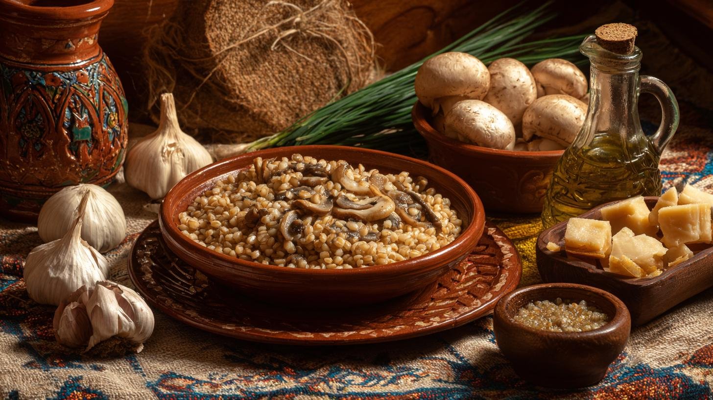 Tradiční kroupový kuba s houbami a česnekem. Co budete potřebovat Tradiční kroupový kuba s houbami a česnekem. Co budete potřebovat