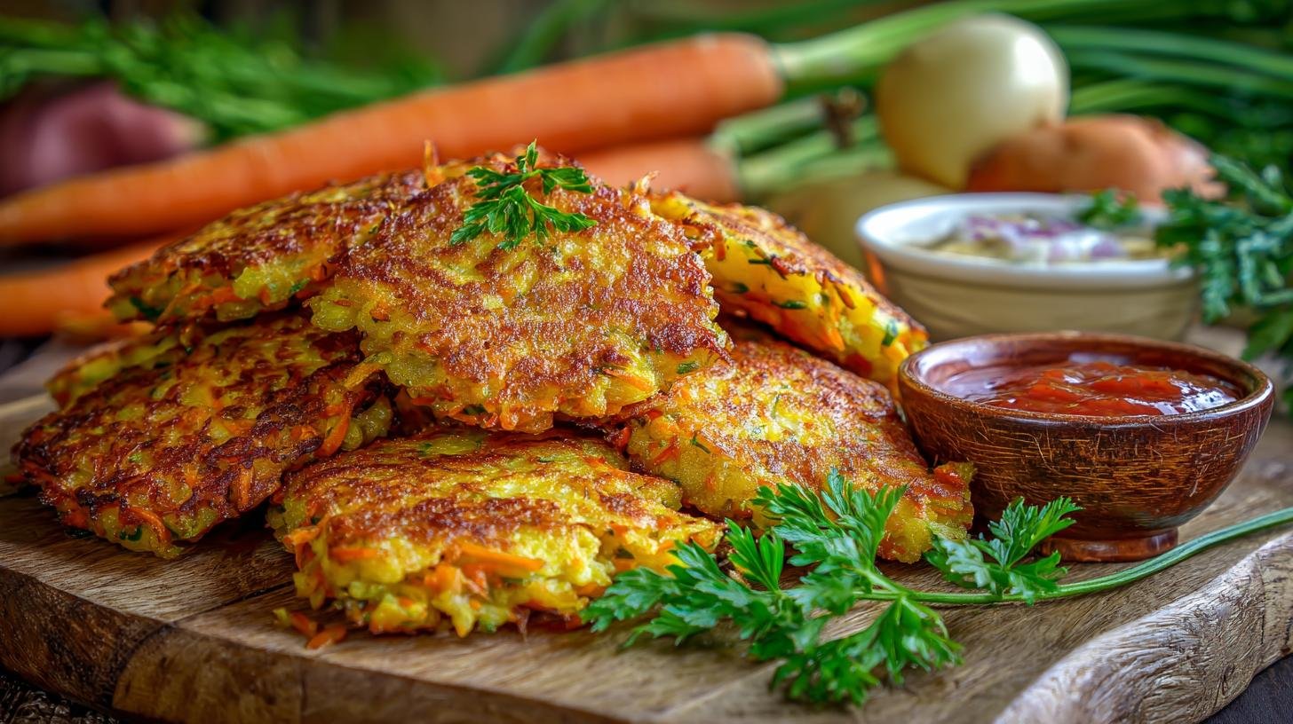 Zeleninové placičky s mrkví a bramborami jako levný začátek menu