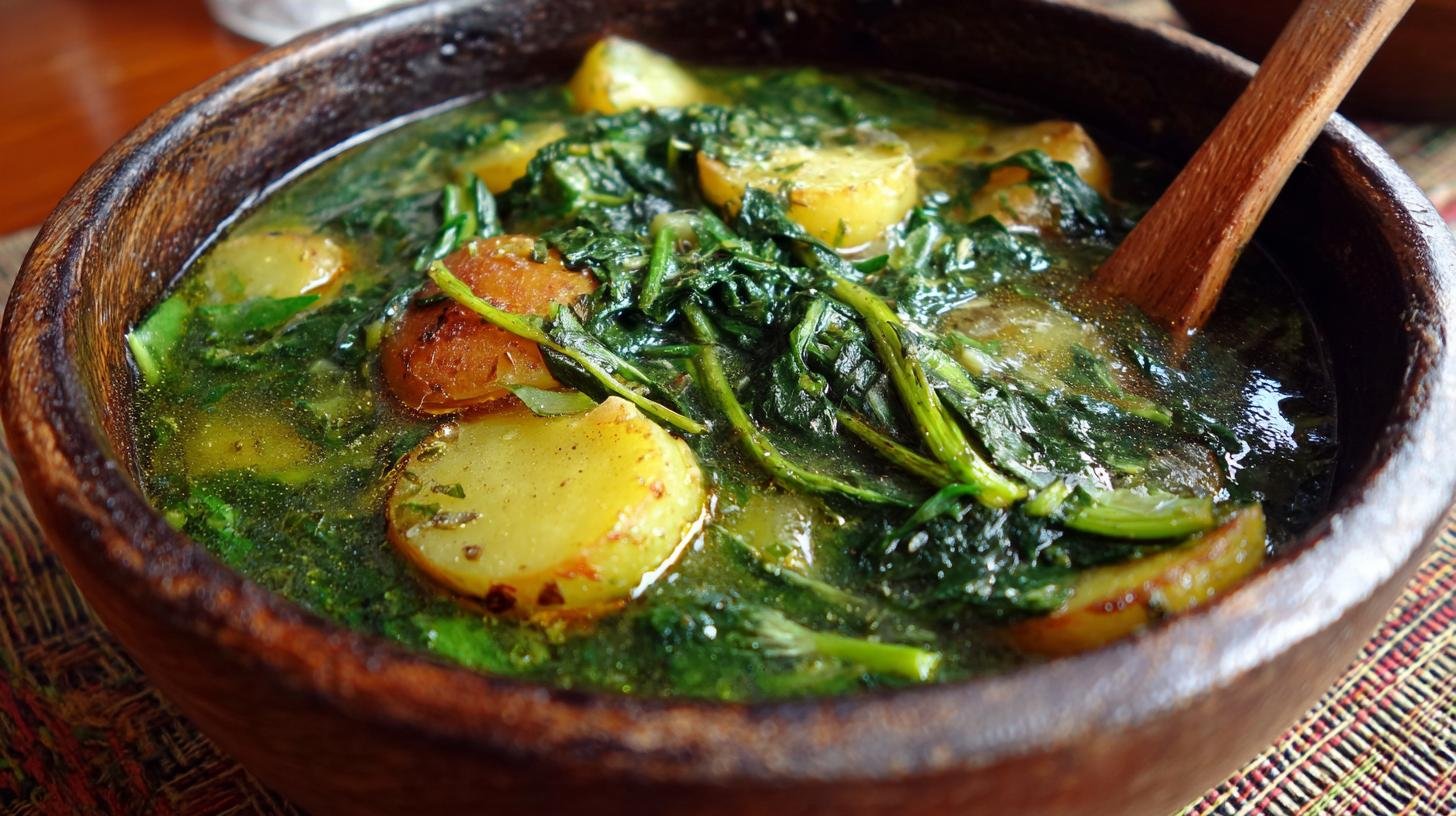 Polévka z brambor a špenátu bez hořkosti