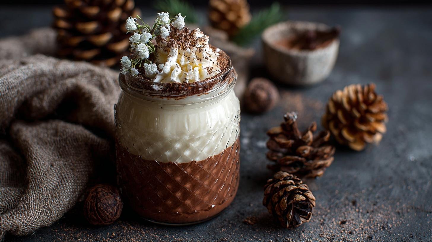 Zimní dezert do skleničky z tvaroh a kakao