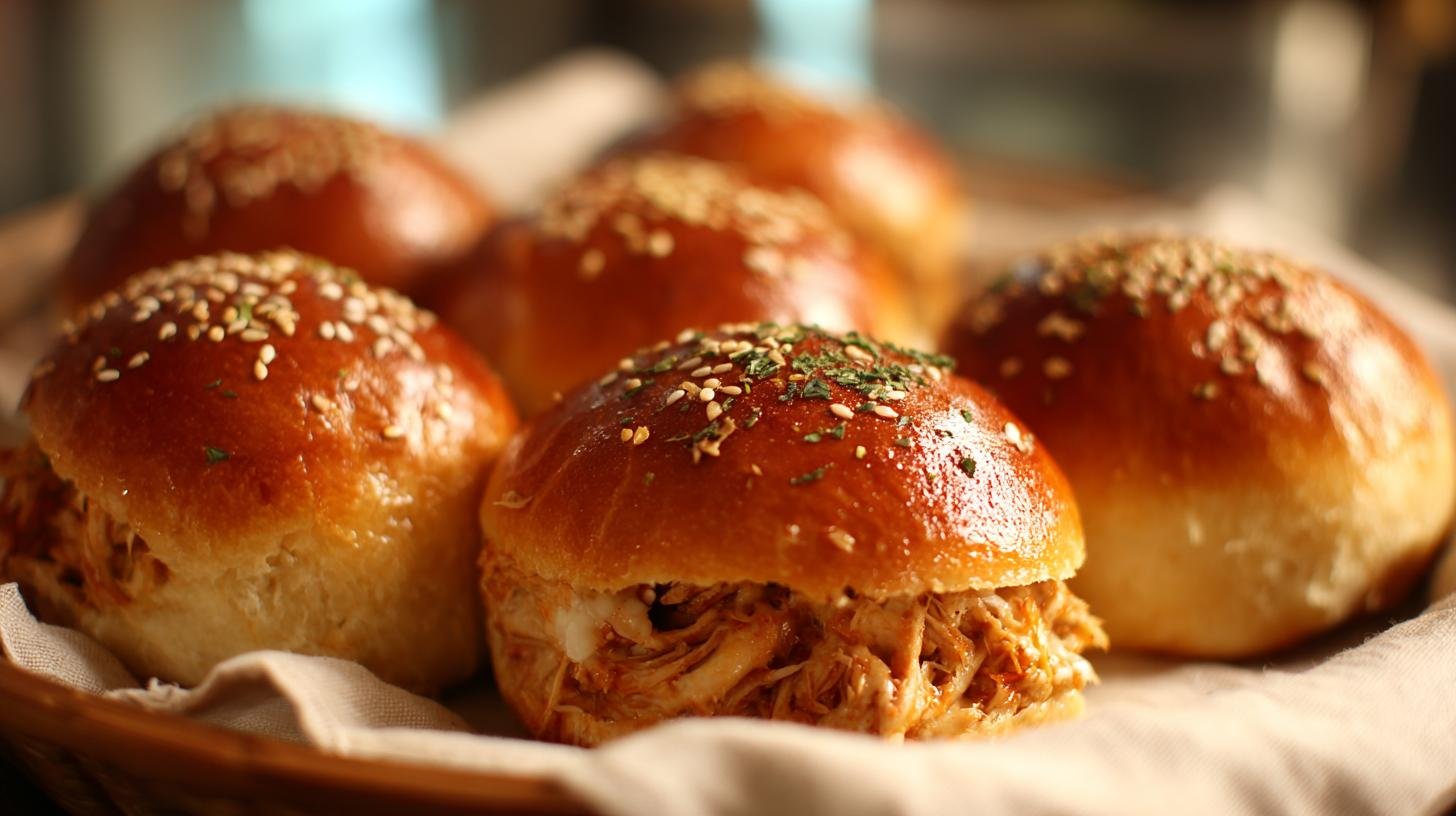 Nejjednodušší plněné bulky s rýží a kuřecím masem bez chyb