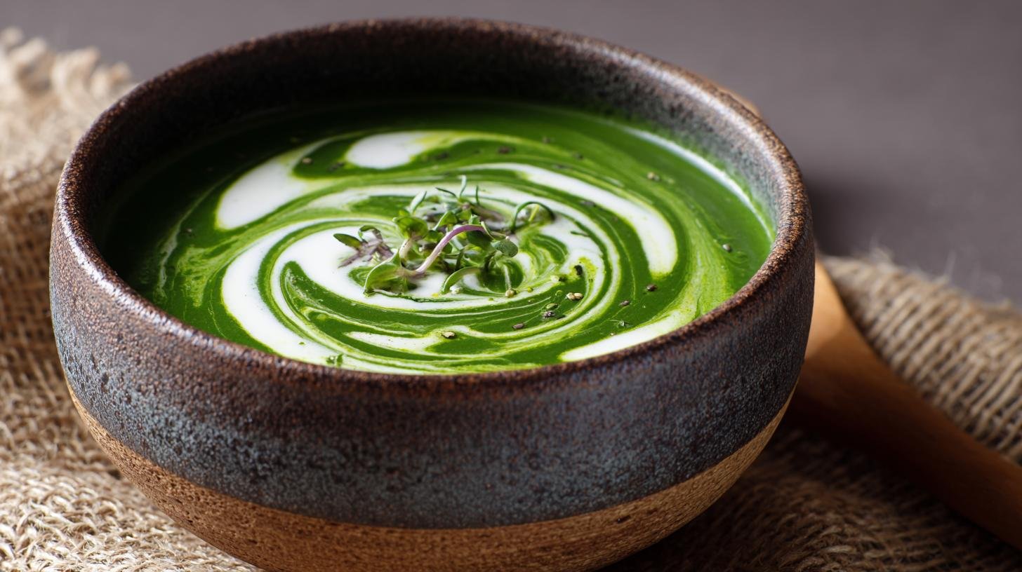 Krémová polévka ze špenátu a smetany