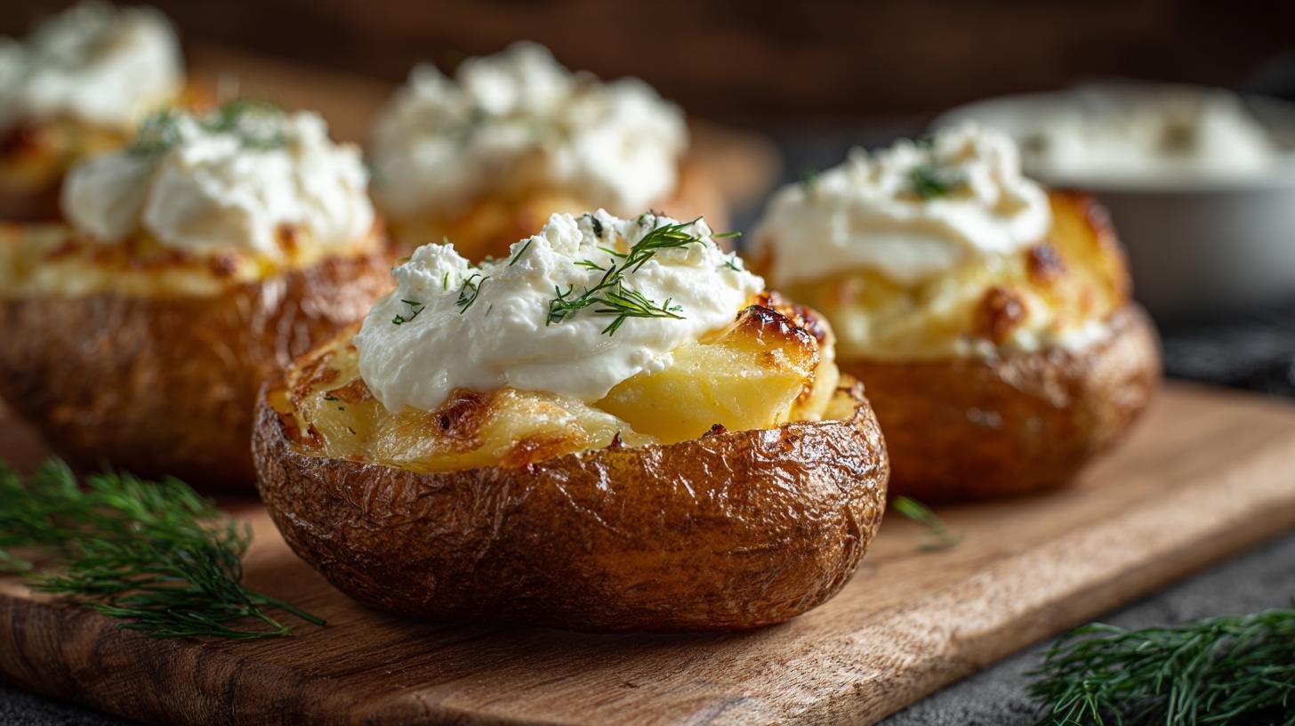 Zapečené brambory se smetanou a sýrem jako snadný předkrm