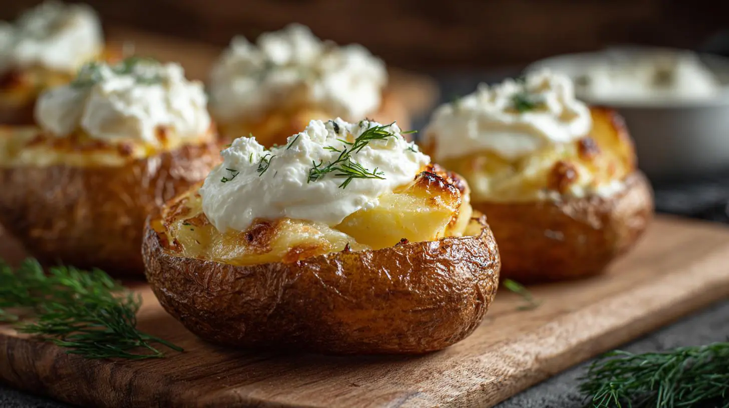 Zapečené brambory se smetanou a sýrem jako snadný předkrm