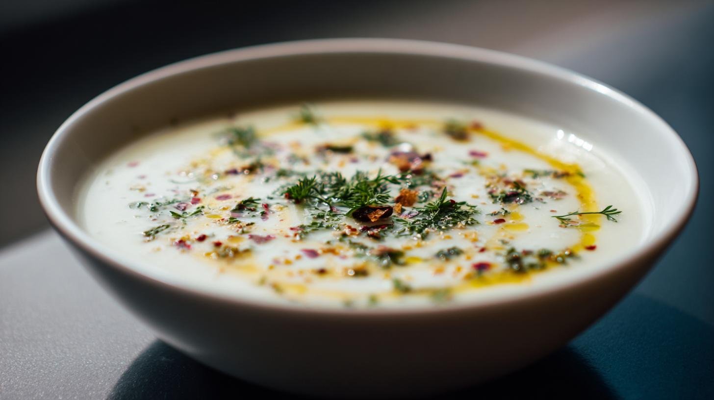 Krémová bramborová polévka se smetanou pro rychlé zahřátí