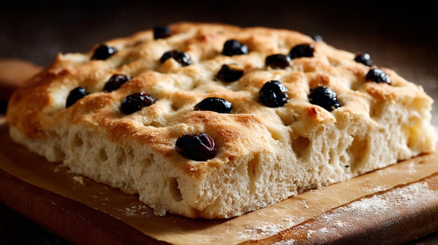 Trik na vláčné focacciové pečivo s moukou a olivami. Co si připravit