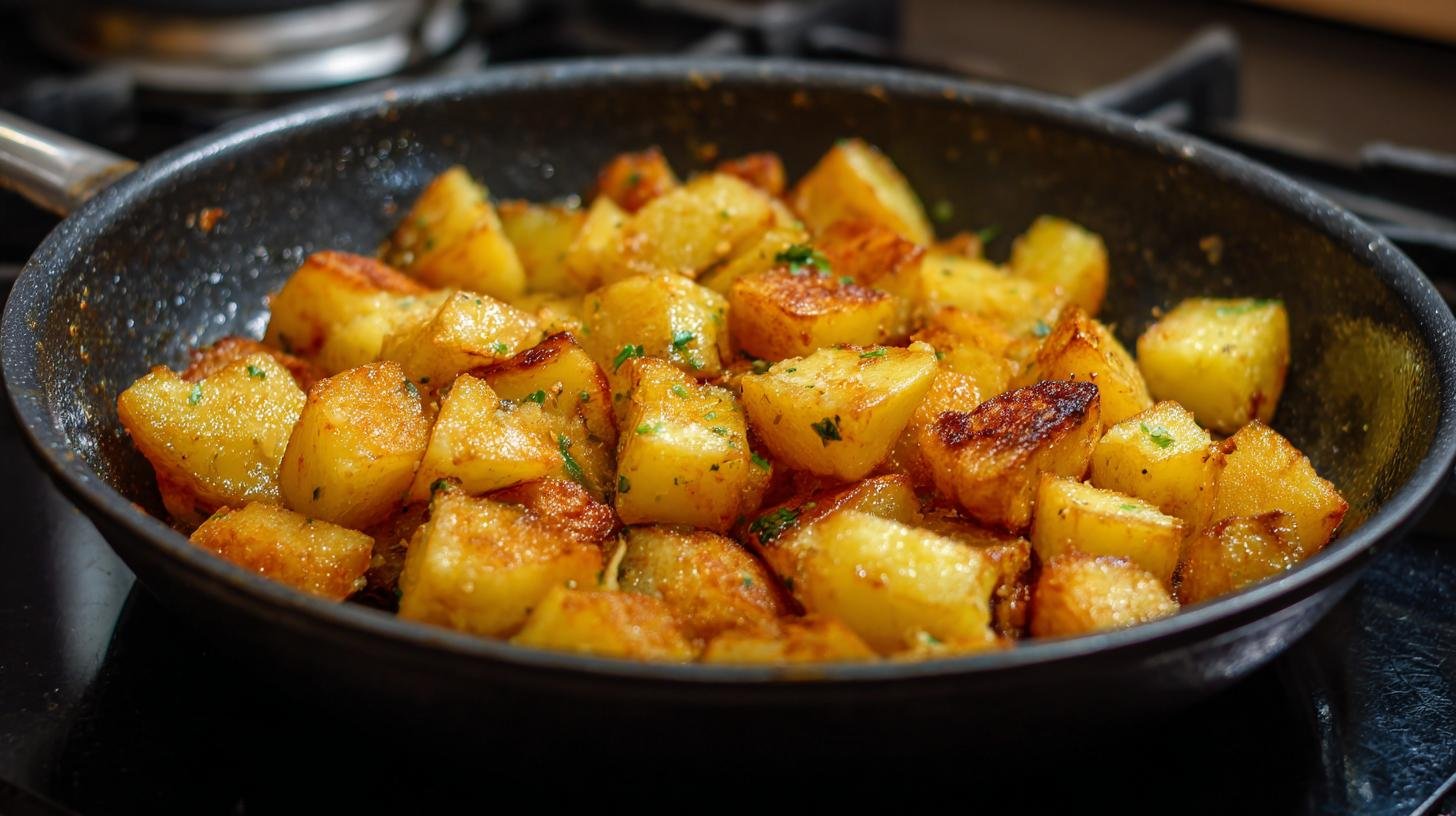 Brambory na pánvi s máslem jako doma. Krok za krokem Brambory na pánvi s máslem jako doma. Krok za krokem