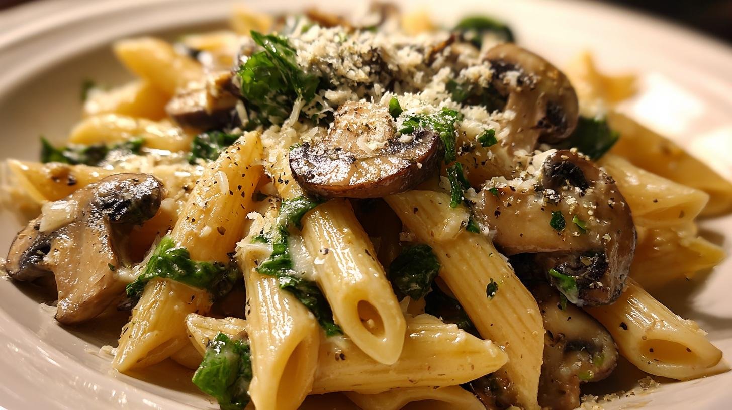 Smetanové těstoviny s houbami hotové za 15 minut bez stresu