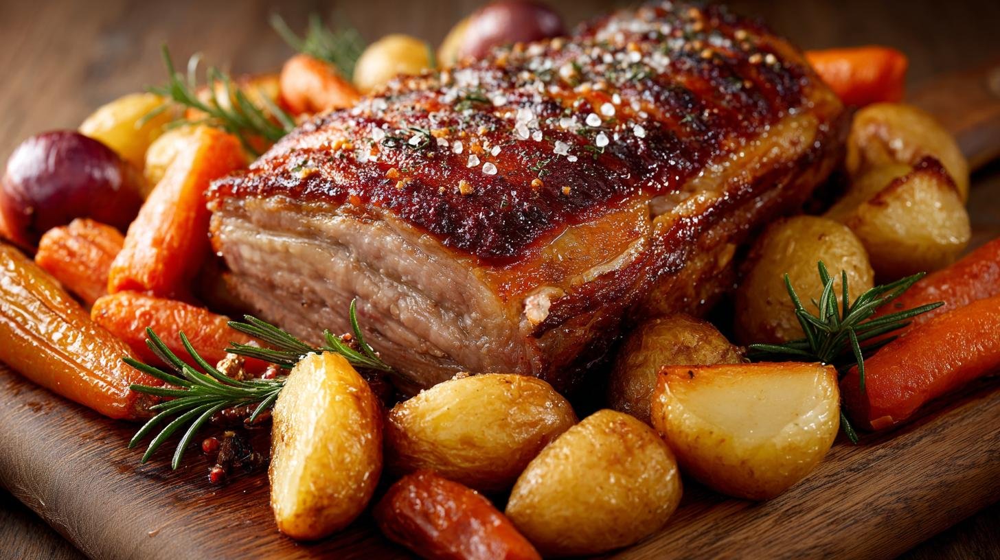 Pečené maso s mrkev a brambory do zimy