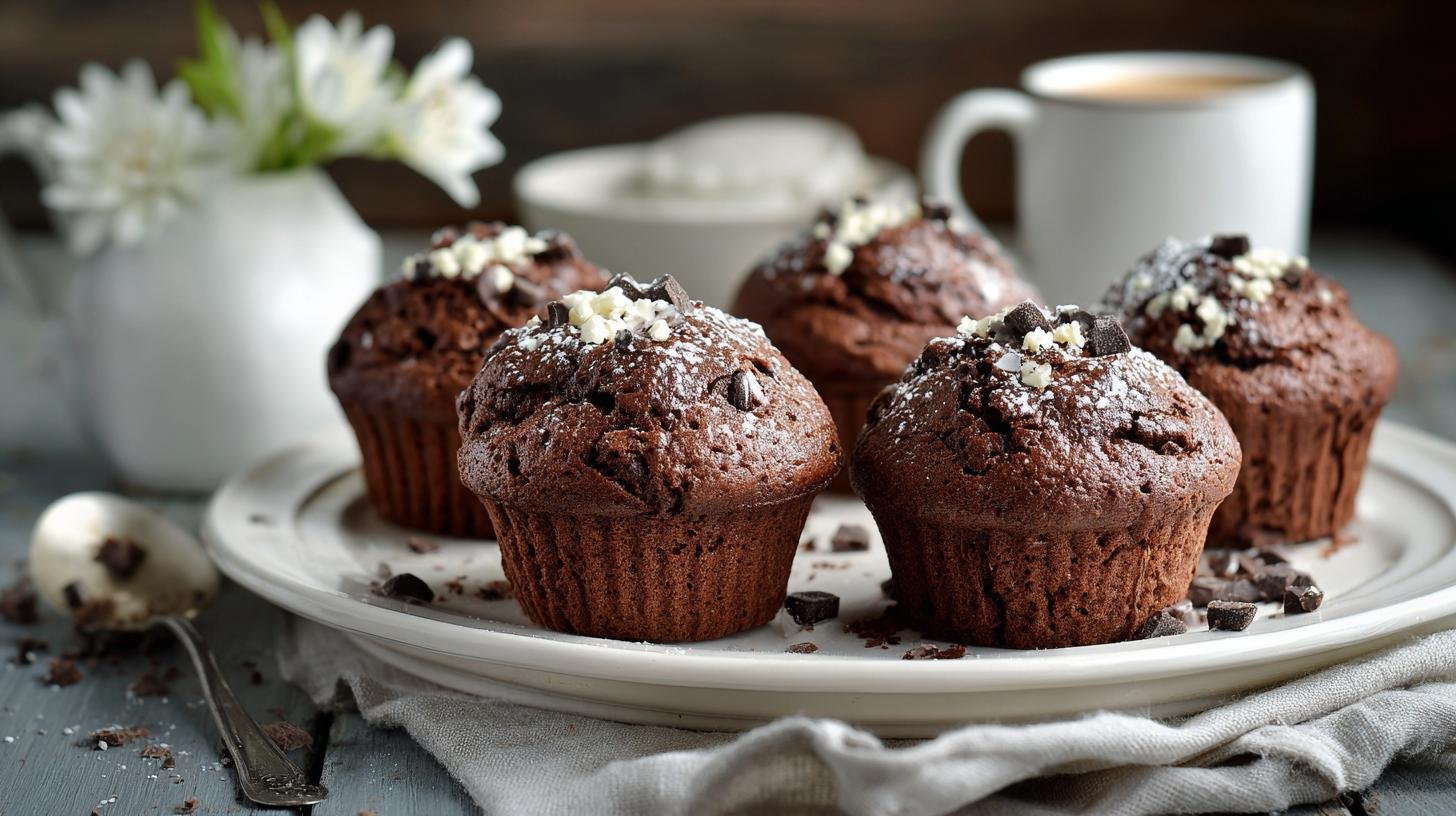 Rychlé muffiny z kakaa a smetany bez sucha. Skladování a servírování