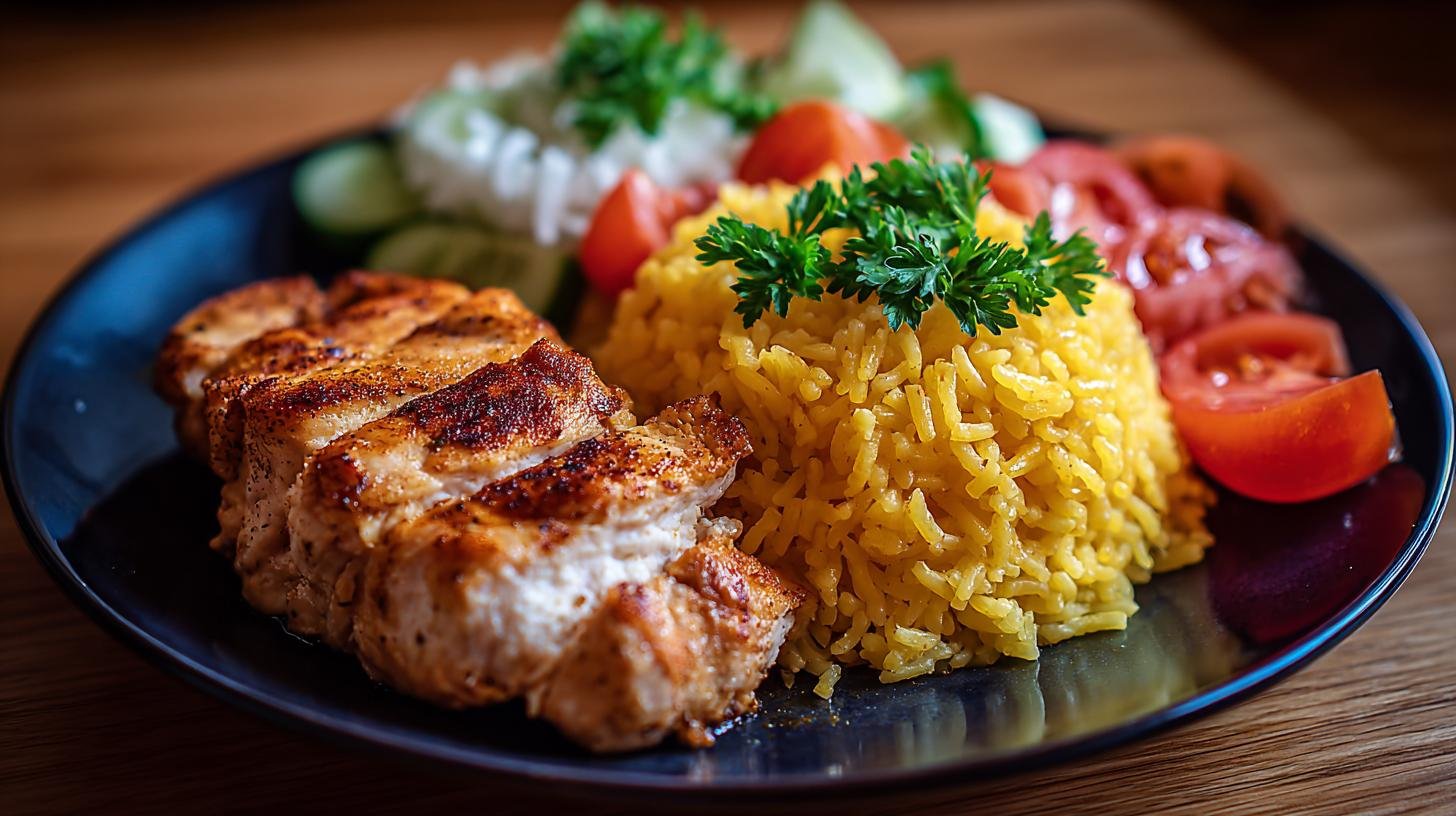 Domácí večeře z kuřecího masa a rýže rychle