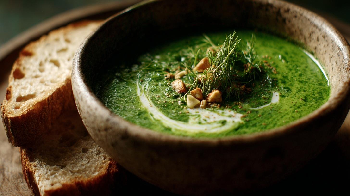 Krémová zimní polévka z špenát snadno