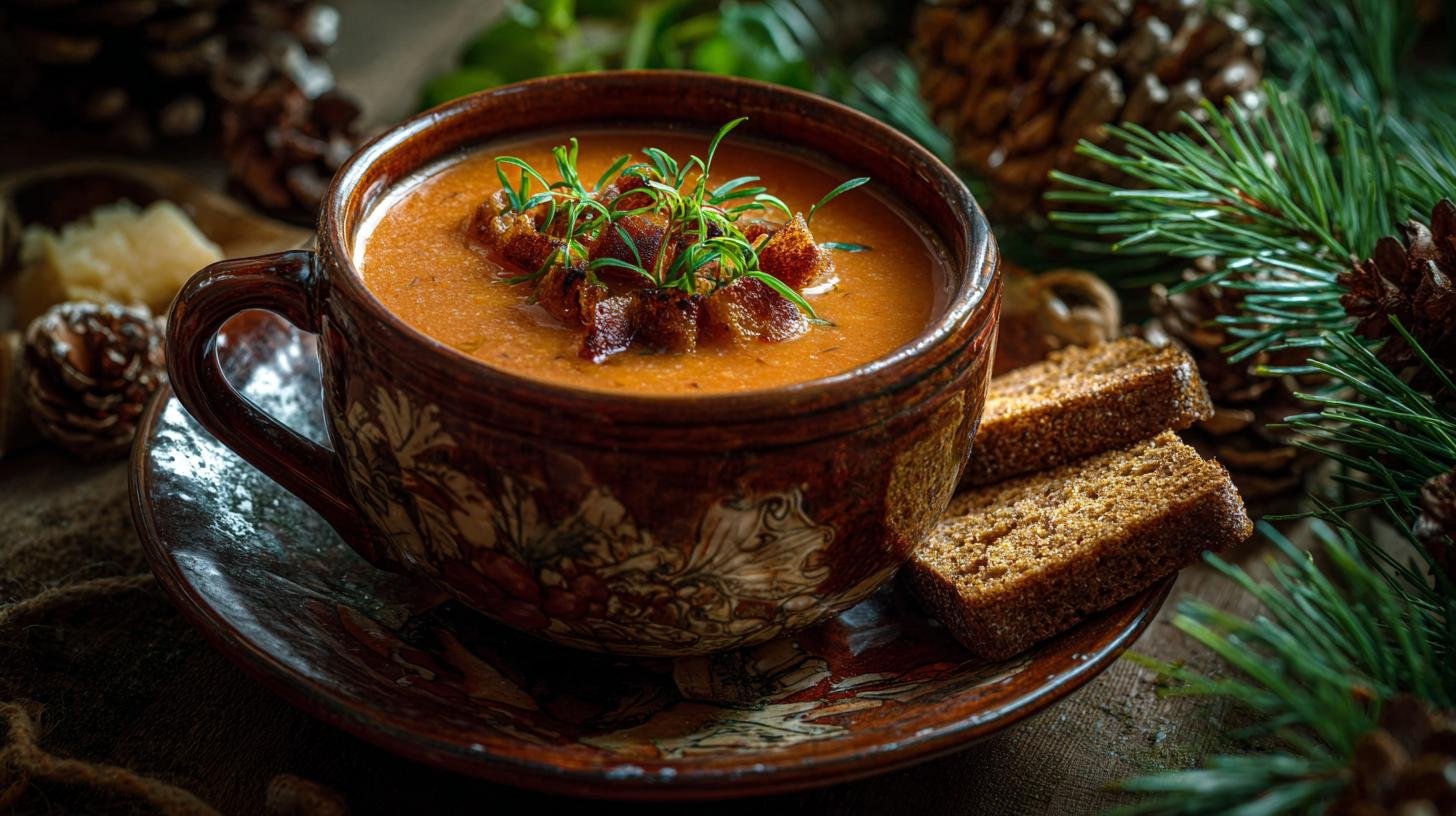 Zimní polévka z cibule s plnou chutí